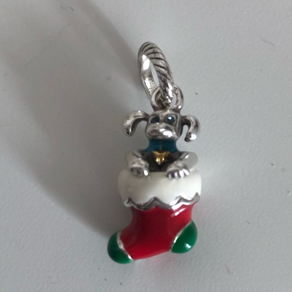 Brighton Doggy in a Christmas Stocking Charm - Picture 2 of 5